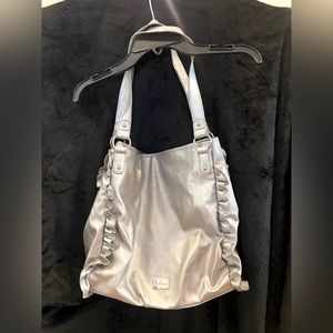 Nine & Co silver ruffle purse